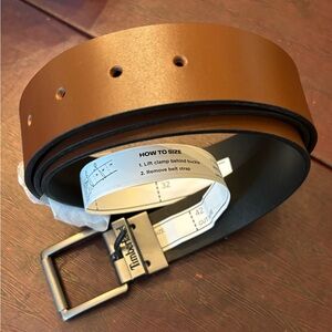Timberland black/brown Leather Belt with Silver Buckle- 32”-42”- new no box